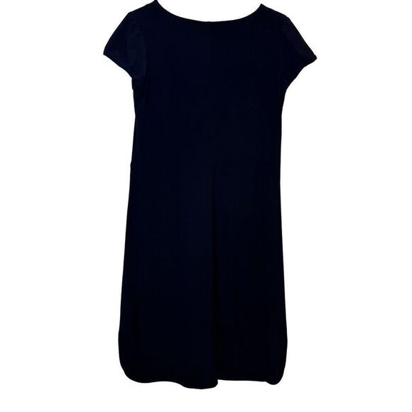 Oc By Oc Ruffle Keyhole Cap Sleeve Stretch Lined Shift Dress Black Size 4 - Picture 2 of 5